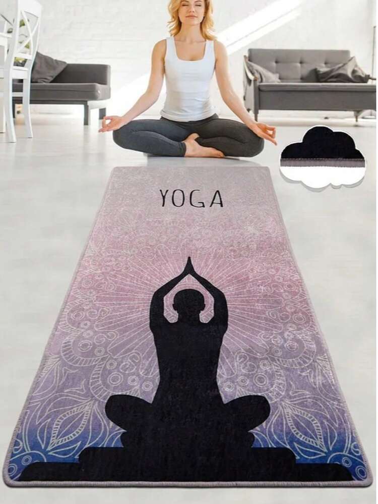 Made In Turkey – 60x200 Cm Yoga Mat | Washable, Non-Slip Fitness & Pilates Mat | Comfortable & Durable For Home Workouts - Black - View 1