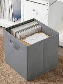 3/1 pieza Caja de almacenamiento cuadrada de tela no tejida de colores, organizador de ropa plegable, solución de almacenamiento multifuncional - Multicolor - Ver 8