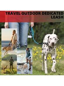 1.5m Nylon Dog Training Leash With Reflective Stripes, Strong Rope With Padded Comfortable Handle, Suitable For Medium To Large Dogs