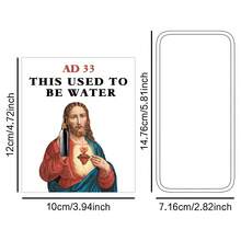 4pcs Funny Jesus Birthday Wine Bottle Labels - "This Used To Be Water" Wine Label Vinyl Sticker, Novelty Gift For Friends, Family & Wine Lover, Birthday & Christmas Wine Bottle Stickers - Multicolor - View 2
