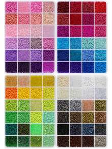 24 Colors 3mm-4mm Fashionable Bright Glass Seed Beads, Multi-Element Matching Beads For DIY Jewelry Making Necklace Bracelet Earrings Handcraft Accessories Clothing Supplies - 24 Colors No. 2 Package - View 8