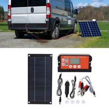 Kit de Panel Solar Monocristalino de 600W con Controlador de Carga de 100 A, Portátil Ligero para Aplicaciones de la Red de Botes de Vehículos Recreativos - Negro - Ver 8