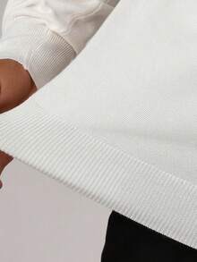 Men's Casual Solid Color Turtleneck Sweater, Autumn/Winter, Old Money Style, Long Sleeve Top - White - View 5