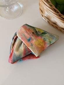 Pinza de pelo de estilo coreano de alta gama con diseño de teñido anudado, pinza de triángulo elegante y versátil, accesorio de pelo, accesorio de otoño e invierno, pinza de pelo para outfits de vacaciones y de verano para mujer - Multicolor - Ver 12