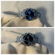 1 件 Y2K 复古蜘蛛网外星人小众高端复古防水男士石英手表 - 黑色 - 查看 5