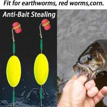 Reverse Bottom Line Double Hook Finished Product, European Carp Hook Reverse Bottom Line Hook Tube With Attached Iseama Fish Hook, Paired With Pop-Up Bait Blocks, Grass-Type Keiryu Carp Fishing Gear, Bait Equipment, Fishing Tackle Accessories.