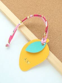1 pieza Llavero personalizado con iniciales y forma de fruta con cuerda de satén colorida, monograma dorado personalizado de cereza como accesorio para bolsas, llavero personalizado y lindo en forma de manzana, melocotón, limón, mango, pera como accesorios para bolsos, regalo para mujer para boda o San Valentín - Multicolor - Ver 35