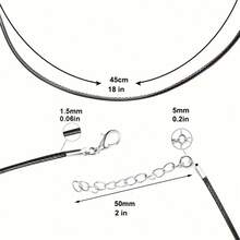 20/30/50pcs PU Leather Fashion Necklace Cord With Lobster Clasp, Black And Multi-Color, 1.5mm Thick, Waterproof, Unisex DIY Jewelry Making Supplies, Suitable For Daily And Holiday Wear - Multicolor - View 4