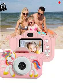 Kids Camera Toys For 3-8 Year Old Girls Boys,Children Digital Video Camcorder Camera With Cartoon Soft Cover, Best Chritmas, Thanksgiving, Birthday Festival Gift For Kids - 32G SD Card, Card Reader Included, Kids Toys - 粉色 - 查看 3