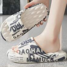 Big Size 48-49 Men Slippers Soft Sole EVA Indoor Outdoor Open Toe Flip Flops Non-Slip Beach Slides Flat Sandals Printing Slides