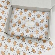 60/30/10 Fogli di carta sottile con motivo uomo pan di zenzero natalizio - 50,8x35,56 cm con disegno pan di zenzero e pois, leggera protezione per imballaggio regalo, protezione per articoli fragili, decorazioni natalizie (righe a bastoncino di zucchero, stelle blu), decorazioni pan di zenzero, confezione festiva, stile festivo, confezione stagionale, decoratori festivi, organizzatori di feste Natale Decorazioni natalizie Pigiami natalizi Regali di Natale Decorazioni natalizie