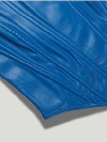 蓝色调时尚女士紧身衣，束腰，百搭塑身衣上衣 - 藍色 - 查看 4