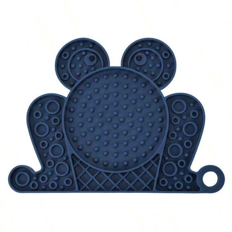 PETSIN 1 pièce Tapis d'alimentation lente en silicone, en forme de poisson/grenouille, anti-glouton, anti-renversement, avec ventouse, tapis à lécher mural pour chats et chiens - Multicolore - Voir 12