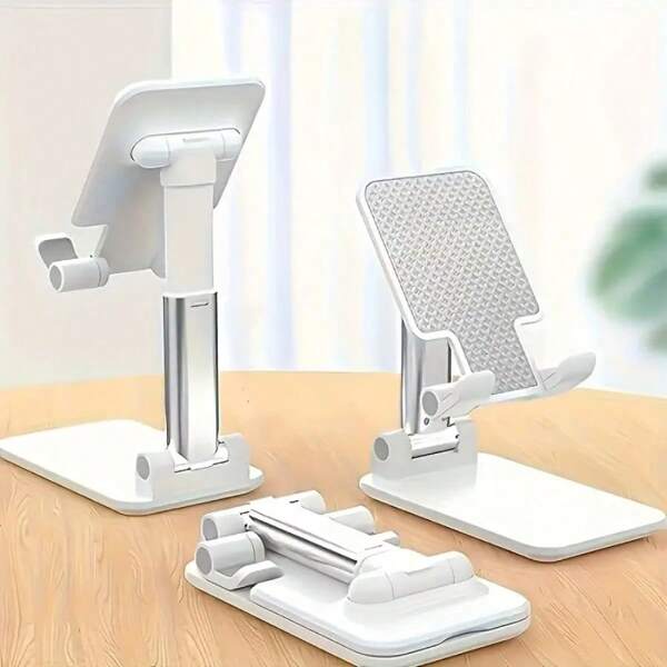 Pearl White Portable Folding Phone Stand, Suitable For All Models Compatible With IPhone, Android Phone, Gift For Birthday, Family, Friends Phone Holder Phone Accessories