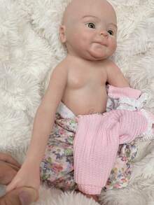 1 pezzo Bambola neonata in silicone morbido da 13 pollici, con due set di vestiti, bambola reborn che può aprire la bocca, dipinta in modo realistico come un neonato, inclusa una bottiglia per l'allattamento, anatomicamente accurata, bambola realistica come regalo per bambini - Multicolore - Visualizzare 7
