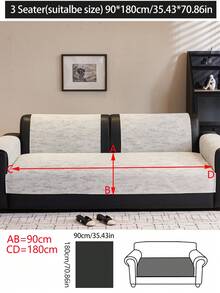 1件装四季通用沙发垫套，现代简约防滑双层防水沙发座垫，防尘可水洗，柔软不褪色，宠物友好，适用于L型及1/2/3/4座沙发，可用于卧室、办公室、客厅。 - 灰色 - 查看 16