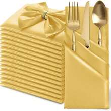 20pcs Silk Red Satin Napkins, 17 X 17 Inches Square Smooth Dinner Napkins For Wedding, Party, Celebration, Banquet, Restaurant, Thanksgiving, Christmas, Halloween