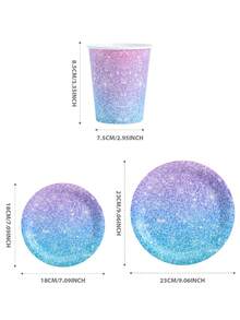 Galaxy Space Party Tableware Set, Galaxy Astronaut Space Disposable Plates & Cups, Suitable For Astronaut Theme Birthday Adventure, Birthday Party Tableware Serves 25 Guests - Multicolor - View 2