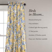 LUSH DECOR Dolores Light Filtering Window Curtain Panels Blue 52x95+2 Set Halloween-Fall Decor-Room Decor - Yellow - View 1