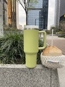 STANLEYSINCE 1913 40 Oz Stainless Steel Tumbler Double Wall Vacuum Insulated Portable Drinking Cup Travel Lced Coffee Mug Summer Drinkware With Handle And Straw, Perfect For Travel, Home, Office, Gift, Lce Drinks And Hot Drinks - Mint Green - View 2