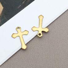 2 件不锈钢金色十字架吊坠，十字架吊坠，适用于 DIY 手链项链耳环链珠宝制作配件 - 金色 - 查看 19