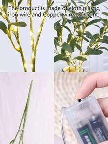 1pc Olive Branch LED Light, Modern Home Decor Lamp, Suitable For Festivals, Weddings, Birthdays, Party Atmosphere Creation, Great For Cabinet, Dining Table, Cafe Decoration - 彩色 - 查看 9
