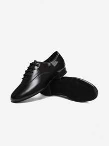 Men's Black Patent Leather Ballroom Standard Dance Shoes 1" Heel For Waltz,Foxtrot,Tango,Viennese Waltz
