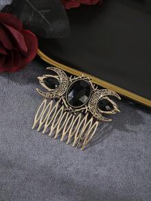 1件复古维京凯尔特发梳 - 精致月亮星星造型发夹 - 神秘仙女发饰，适合女孩，发饰礼品梳子，侧梳，婚礼，发饰，头部饰品
