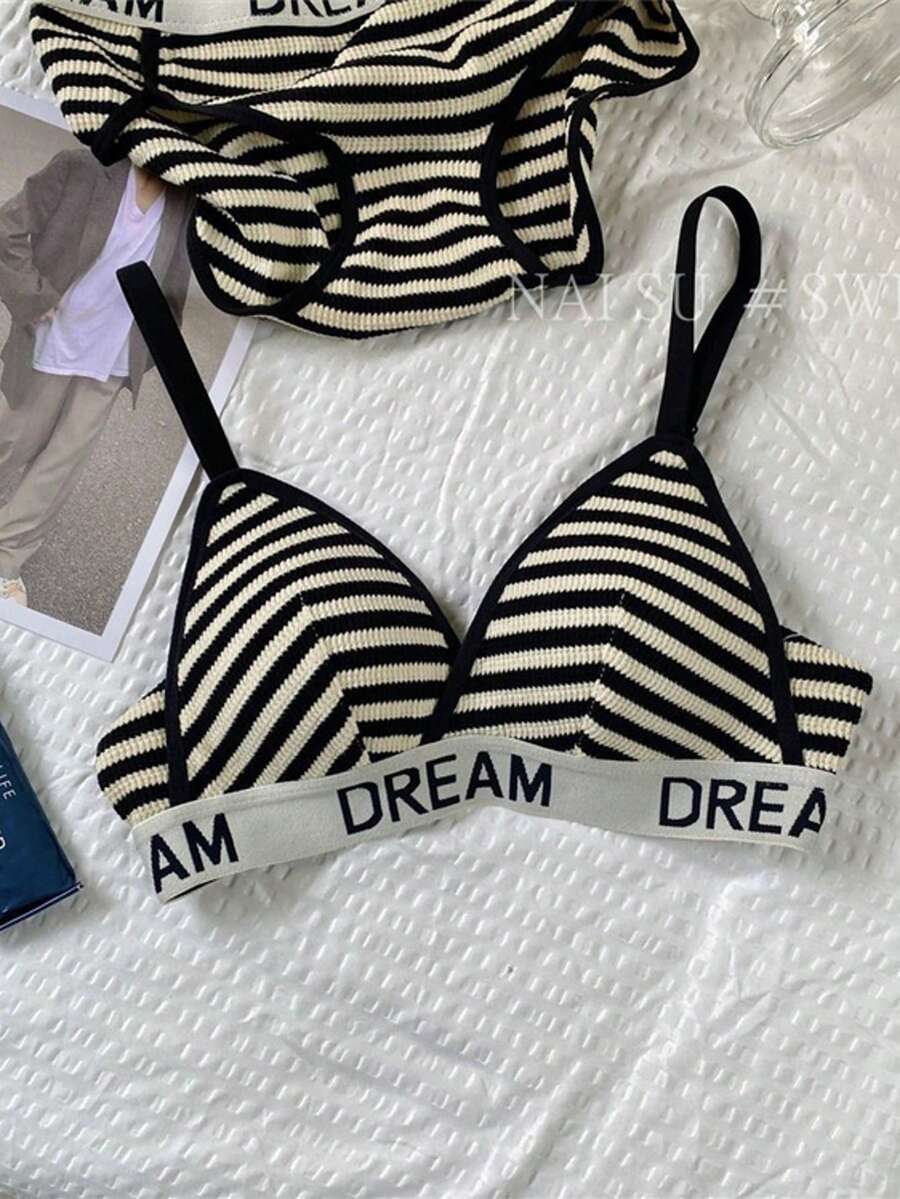 Gal Suit Underwear Set, Comfortable Set Without Steel Ring - màu đen - Xem 1