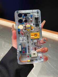 Technology 1pc Creative Electronic Accessories Pattern Painted Transparent Airbag Anti-Drop Phone Case Compatible With Samsung/Compatible With IPhone XS/XS Max/XR/11/12/13/14/14 Plus/15/15 Plus/16/16 Plus/7/8 Plus And Other Phone Models - Multicolor - View 2