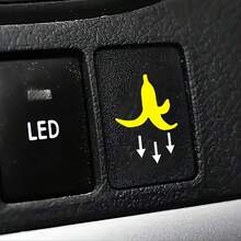 2 miếng dán xe hơi - Miếng dán nút vỏ chuối, PVC chống thấm nước Phụ kiện xe máy & ô tô vui nhộn, Màu vàng, Lý tưởng cho mọi loại xe, Trang trí xe | Thiết kế vui nhộn | PVC chống thấm nước - Một cỡ - Xem 6