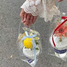 10个透明鲜花包装袋，配防水花束礼盒，专业批发花店用品，适用于婚礼、生日、周年纪念庆典派对礼品，耐用透明塑料储物容器 - 彩色 - 查看 6