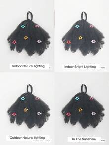 1 pieza Suave y lindo Coletero de 8 pulgadas para niños, banda elástica para el cabello con giro, tamaño mini, esponjoso y elástico, adecuado para niñas bebé - Negro - Ver 12