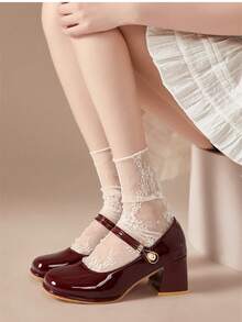 3雙女式花卉蕾絲甜美風格襪子夏季 - 彩色 - 查看 6