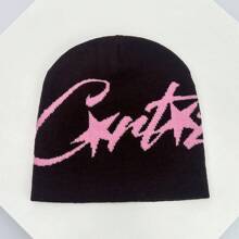 1 件男女通用美式嘻哈街头风格提花针织帽，保暖，适合秋冬季服装