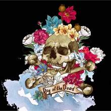 1 Stück Vintage abstrakte Wandkunst Blumen Totenkopf Halloween Stil Wandkunst Leinwand bedruckte Poster Heim Wohnzimmer Büro Dekoration ohne Rahmen - Verschiedenfarbig - Übersicht 11