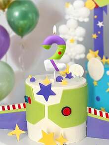 Cartoon Animal Themed Purple & Green Number 0-9 Birthday Party Cake Decorative Candles - Multicolor - View 5