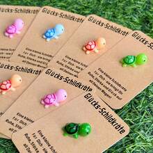 10 Stücke süße Schildkröten Pocket Hug Karten, süße Tierparty Geschenke mit deutschem Text, strapazierfähiges Harz Material, lustiges & einzigartiges Geschenk für Geburtstage, Hochzeiten oder Veranstaltungen, Schildkröten Geschenke, Veranstaltungszubehör, verspieltes Design, hochwertige Verarbeitung - Verschiedenfarbig - Übersicht 8