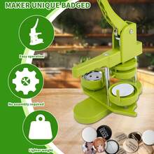 DIY Button Machine Set: 32mm Badge Press With 100 Button Parts And Cutter For Creative Projects - Green - View 11