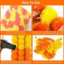 5 英尺长人造万寿菊、Pooja 婚礼圣诞装饰、活动装饰（塑料材质）