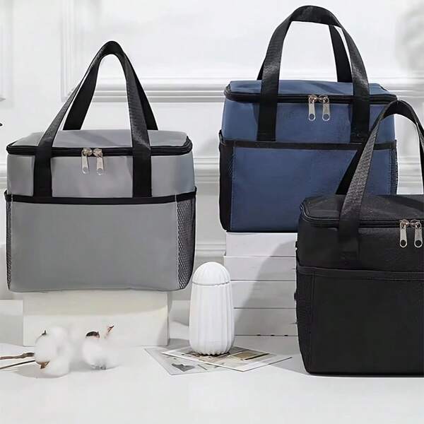 1pc Oxford Cloth Insulated Lunch Bag, Suitable For Travel, Outdoor Picnic, Work And School. Thermal Bag, Picnic Bag, Storage Bag, Teacher's Lunch Box Bag, Women's Lunch Box Bag, School Supplies Accessory Cooler Bag Waterproof Large Capacity For Women For Men For Picnic For School Back To School