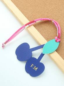 1 pieza Llavero personalizado con iniciales y forma de fruta con cuerda de satén colorida, monograma dorado personalizado de cereza como accesorio para bolsas, llavero personalizado y lindo en forma de manzana, melocotón, limón, mango, pera como accesorios para bolsos, regalo para mujer para boda o San Valentín - Multicolor - Ver 39