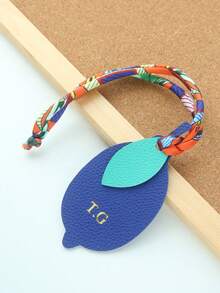 1 pieza Llavero personalizado con iniciales y forma de fruta con cuerda de satén colorida, monograma dorado personalizado de cereza como accesorio para bolsas, llavero personalizado y lindo en forma de manzana, melocotón, limón, mango, pera como accesorios para bolsos, regalo para mujer para boda o San Valentín - Multicolor - Ver 29