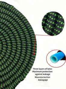 7 件套高压可扩展洗车水管，带可调节喷嘴花园水管套装，适用于欧洲和美国 - 黑綠色 - 查看 8