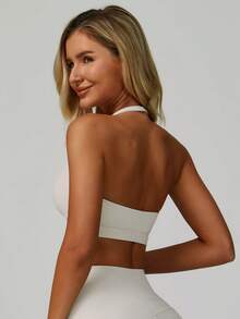 MASKERT Women's Tank Top, Sports Vest, Yoga Suit Vest, Tight Fitting Running Exercise Vest, High Elasticity Fitness Vest, Comfortable And Skin Friendly For Home Leisure - 杏色 - 查看 4