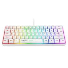 60% RGB Gaming Keyboard, Wired Gaming Mechanical 61-key Ultra-compact Mini Keyboard, for Windows, PC, MAC, PS4, Xbox ONE gamers (white)