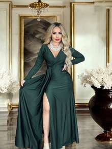 Women Plus Bridesmaid Dresses - Green - View 2