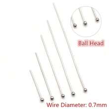 100pcs 20-70mm Length Stainless Steel Ball Head Pins/Eye Head Pins/Flat Head Pins DIY Jewelry Making Accessories Findings - Steel - View 6