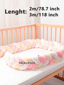 1pc 3-Ply Braided Baby Crib Bumper Pad, Soft Infant Room Decor - Multicolor - View 11