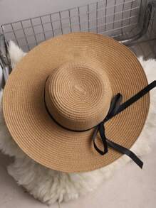 Customizable Straw Hat, Embroidered Nameplate, (Detachable Ribbon, Not Fixed), Single Lady Beach Hat, Personalized Straw Hat, Bridesmaid Gift, Beach Hat, Wedding Party, Sun Hat - Newlywed Honeymoon Gift, Embroidered Soft Edge Honeymoon Beach Hat, Customized Bride Sun Hat, Bachelorette Party Hat, Gift For Future Wife, Bridesmaid Gift, Gift For Her